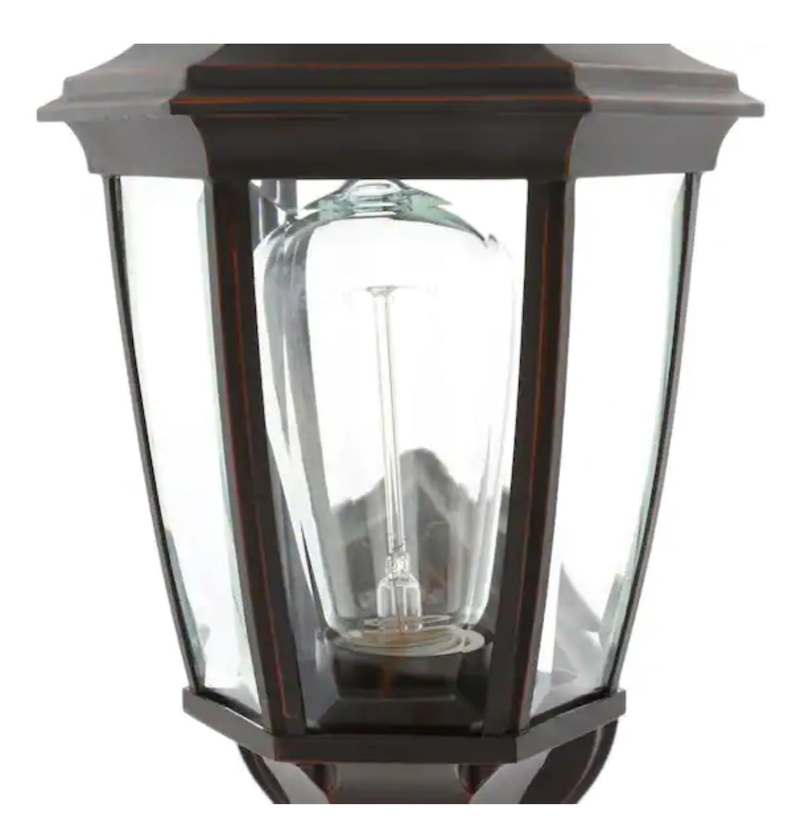 14.5 in. 1-Light Oil-Rubbed Bronze Hardwired Dusk-to-Dawn Outdoor Wall Light Lantern Sconce with No Bulb Included