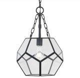 Wianno 1-Light Matte Black Pendant with Clear Bound Glass Shade