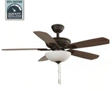 Wellston II 44 in. Indoor LED Bronze Dry Rated Downrod Ceiling Fan with Light Kit and 5 Reversible Blades