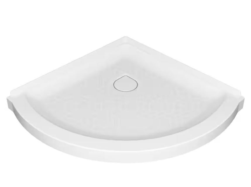 Ovation Curve 36 in. L x 36 in. W Corner Shower Pan Base with Center Drain in Arctic White