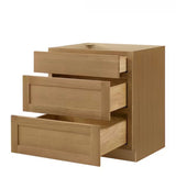Avondale 30 in. W x 24 in. D x 34.5 in. H Ready to Assemble Plywood Shaker Drawer Base Kitchen Cabinet in White Oak