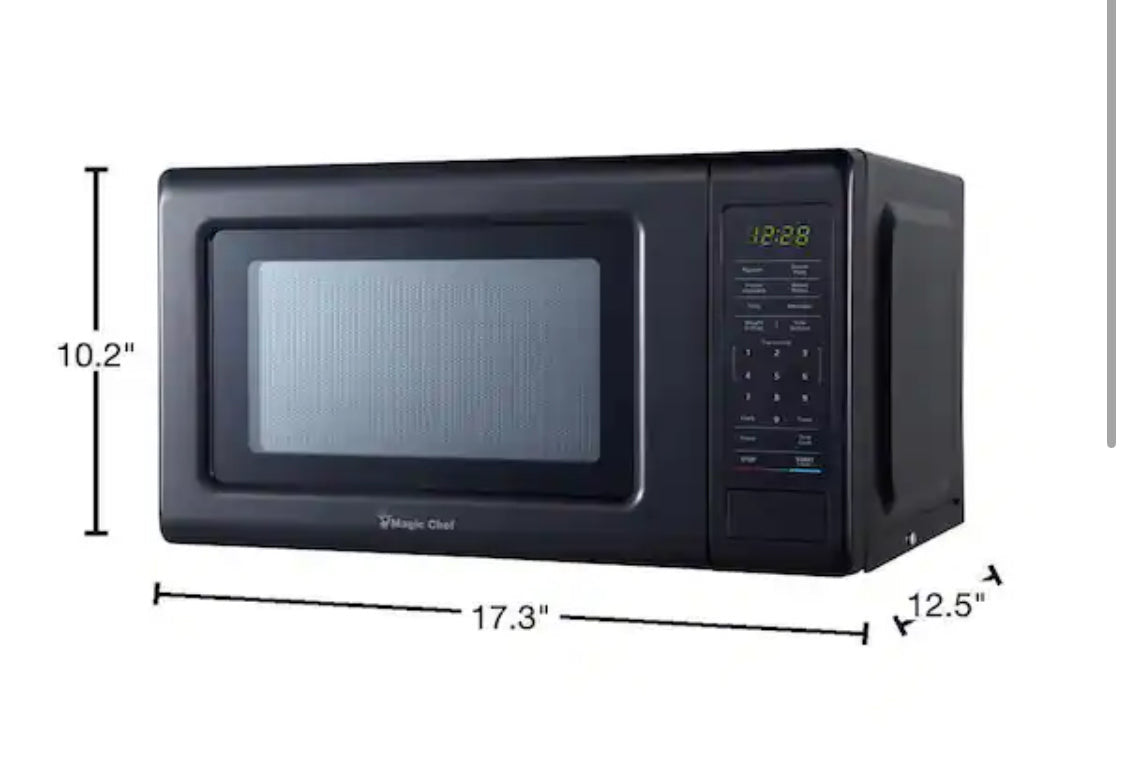 17.3 in. W, 0.7 cu. ft. Countertop Microwave in Black with 700-Watt Cooking Power