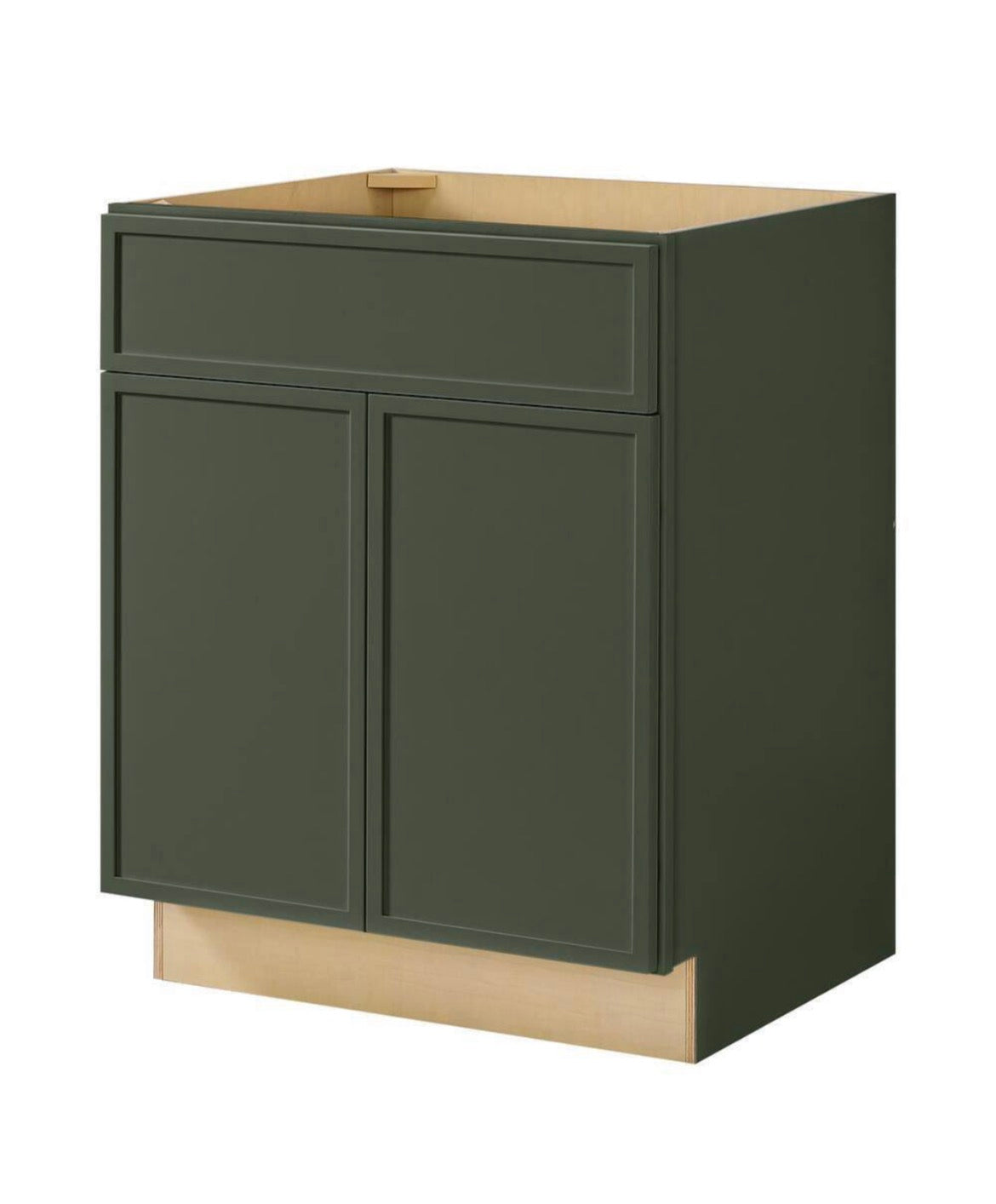 Leyton 27 in. W x 24 in. D x 34.5 in. H Ready to Assemble Plywood Slim Shaker Base Kitchen Cabinet in Fern Green