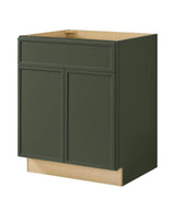 Leyton 27 in. W x 24 in. D x 34.5 in. H Ready to Assemble Plywood Slim Shaker Base Kitchen Cabinet in Fern Green