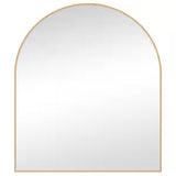 30 in. W x 36 in. H Arched Framed Wall Bathroom Vanity Mirror in Brushed Gold