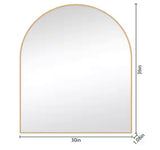30 in. W x 36 in. H Arched Framed Wall Bathroom Vanity Mirror in Brushed Gold