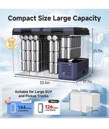 3.35 cu. ft. Dual Zone-4℉~68℉ Outdoor Refrigerator Car Cooler in Blue, 12/24V DC 110-240V AC for Travel