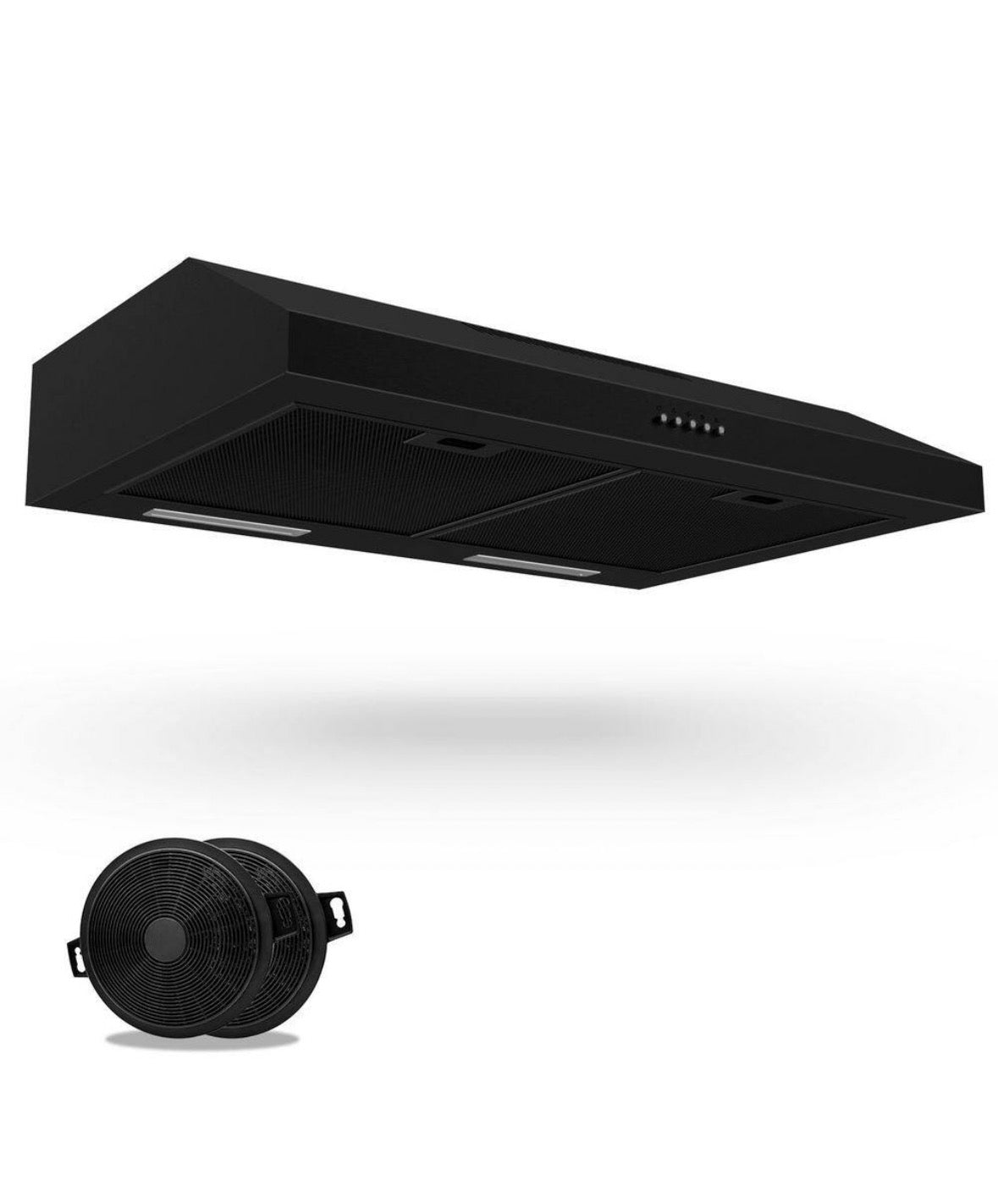 30 in. 800 CFM Convertible Ductless Insert Range Hood With 3-Speed Fan and 2-Bright LED Light, Stainless Steel