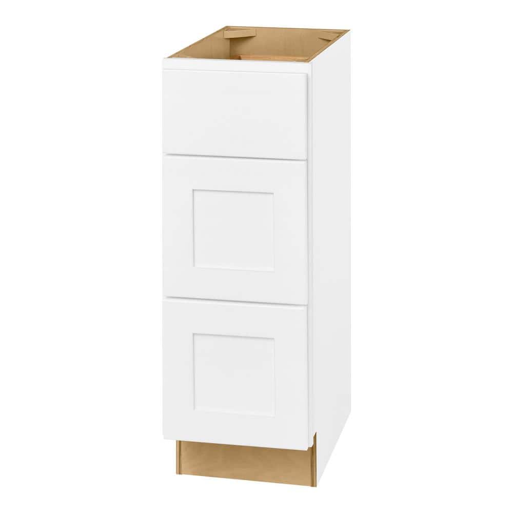 Avondale Shaker Alpine White Ready to Assemble Plywood 12 in Vanity Drawer Base (12in W x 21in D x 34.5in H)