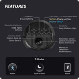 70-Watt 7000 Lumen 240° Black Motion Sensing Integrated LED Super Bright Flood Light with 5CCT and