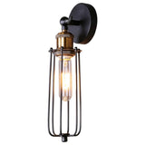 1-Light Black Hampton Industrial style Linear Wall Sconce, LED Matte Black Lantern Wall Light for