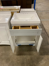 Everdean 25 in. W x 19 in. D x 34 in. H Single Sink Bath Vanity in Pearl Gray with White Cultured Marble Top