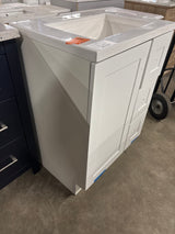 Bannister 24.5 in. W x 18.75 in. D Bath Vanity in White with Cultured Marble Top in Colorpoint White with White Sink