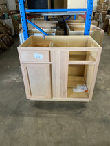 36 in. W x 24 in. D x 34.5 in. H Assembled Blind Corner Base Kitchen Cabinet in Unfinished with Recessed Panel