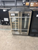 24 in. Dual Zone 19-Wine Bottle & 57-Can Beverage & Wine Cooler with removable Shelves & Child Lock in Stainless Steel