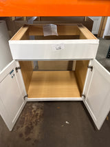 Westfield Feather White Shaker Stock Sink Base Kitchen Cabinet (30 in. W x 23.75 in. D x 35 in. H)