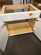 Westfield Feather White Assembled Sink Base Kitchen Cabinet (36 in. W x 23.75 in. D x 35 in. H)