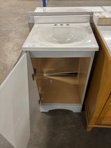 19 in. Single Sink Pearl Gray Bath Vanity with White Cultured Marble Top (Assembled)