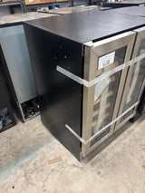 24 in. Dual Zone 19-Wine Bottle & 57-Can Beverage & Wine Cooler with removable Shelves & Child Lock in Stainless Steel