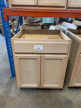 27 in. W x 24 in. D x 34.5 in. H Assembled Base Kitchen Cabinet in Unfinished with Recessed Panel