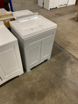 Everdean 25 in. W x 19 in. D x 34 in. H Single Sink Bath Vanity in Pearl Gray with White Cultured Marble Top