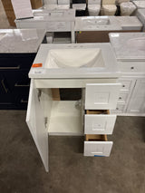 Bannister 24.5 in. W x 18.75 in. D Bath Vanity in White with Cultured Marble Top in Colorpoint White with White Sink