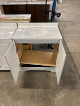 31 in. Single Sink Pearl Gray Bath Vanity with White Cultured Marble Top (Assembled)