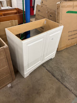 Glacier Bay 37 in. W x 19 in. D x 35 in. H Single Sink Freestanding Bath Vanity in White with White Cultured Marble Top