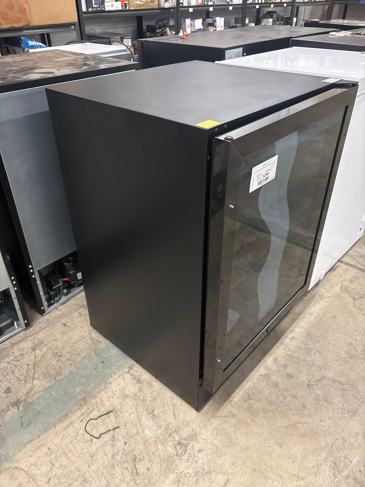 23.5 in. Single Zone 180-Cans Undercounter Freestanding/Built-in Beverage and Wine Cooler in Black, Reversible Door