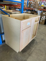 36 in. W x 24 in. D x 34.5 in. H Assembled Blind Corner Base Kitchen Cabinet in Unfinished with Recessed Panel