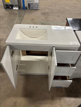 Bannister 37 in. W x 19 in. D x 35 in. H Single Sink Bath Vanity in Pearl Gray with White Cultured Marble Top