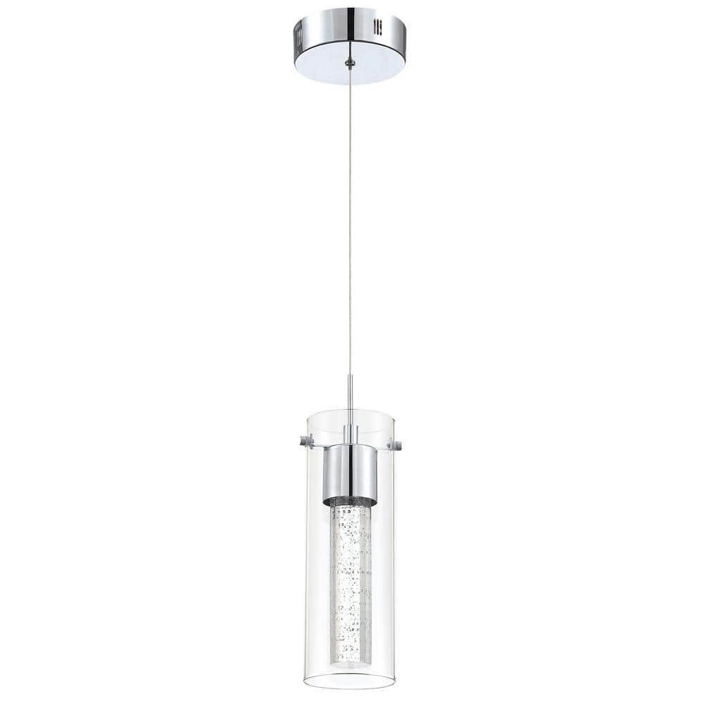 8.5-Watt Integrated LED Chrome Pendant with Crystal Bubble - main