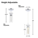 8.5-Watt Integrated LED Chrome Pendant with Crystal Bubble - image 2