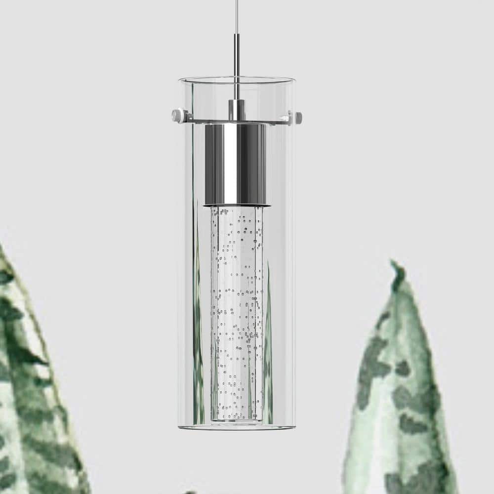 8.5-Watt Integrated LED Chrome Pendant with Crystal Bubble - image 3
