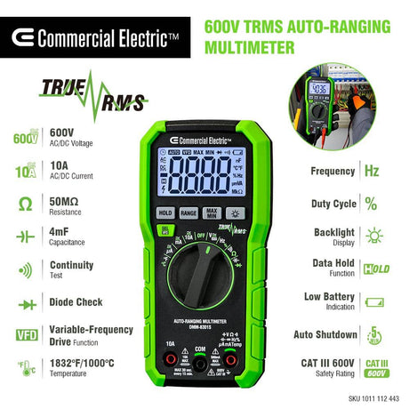 600-Volt True RMS Auto-Ranging Digital Multimeter with - image 2