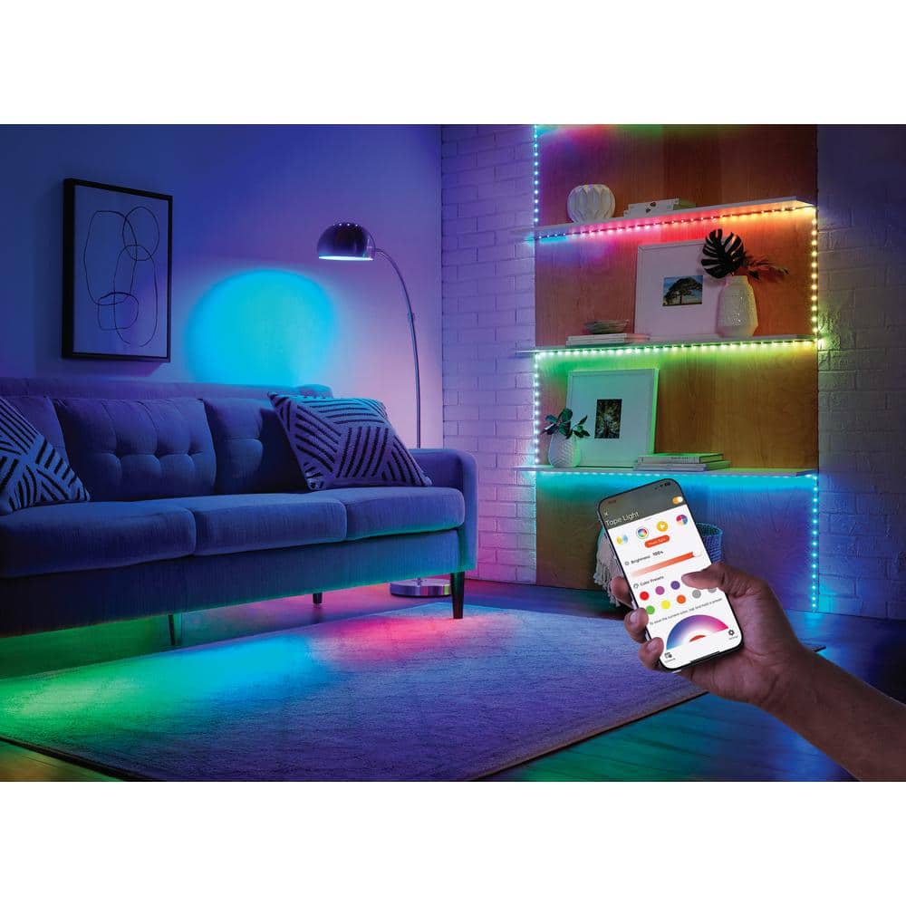 6.5 ft. Smart RGWBIC Dynamic Color Changing Dimmable Plug-In LED Strip Light Powered by Hubspace
