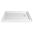 SlimLine 48 in.x 34 in. Double Threshold Shower Pan Base in White with Right Hand Drain