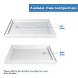 SlimLine 48 in.x 34 in. Double Threshold Shower Pan Base in White with Right Hand Drain