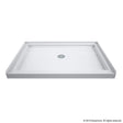 SlimLine 48 in. x 34 in. Single Threshold Alcove Shower Pan Base in White with Center Drain