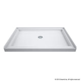 SlimLine 48 in. x 34 in. Single Threshold Alcove Shower Pan Base in White with Center Drain