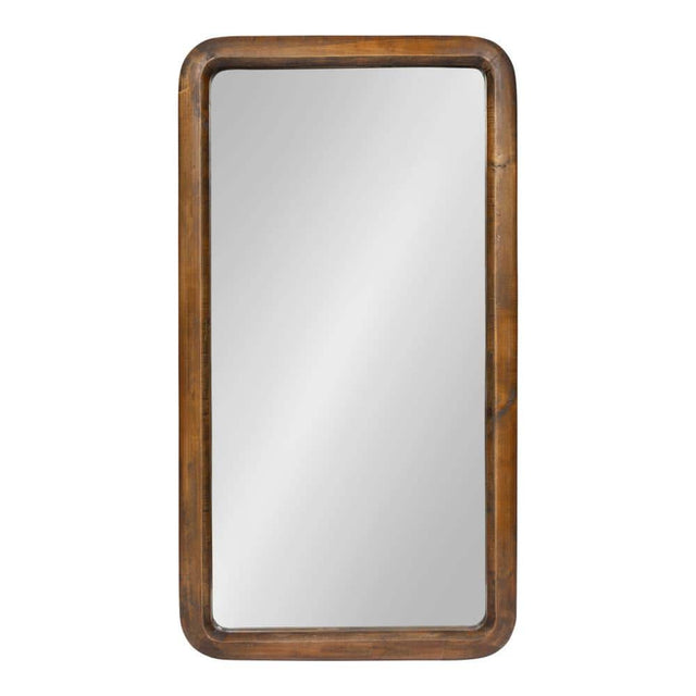 Medium Rectangle Walnut Brown Classic Mirror (31.5 in. H x 16.73 in. W)