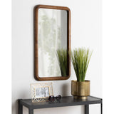 Medium Rectangle Walnut Brown Classic Mirror (31.5 in. H x 16.73 in. W)