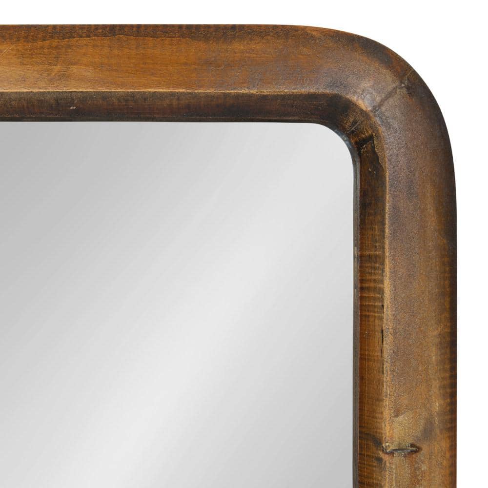 Medium Rectangle Walnut Brown Classic Mirror (31.5 in. H x 16.73 in. W)