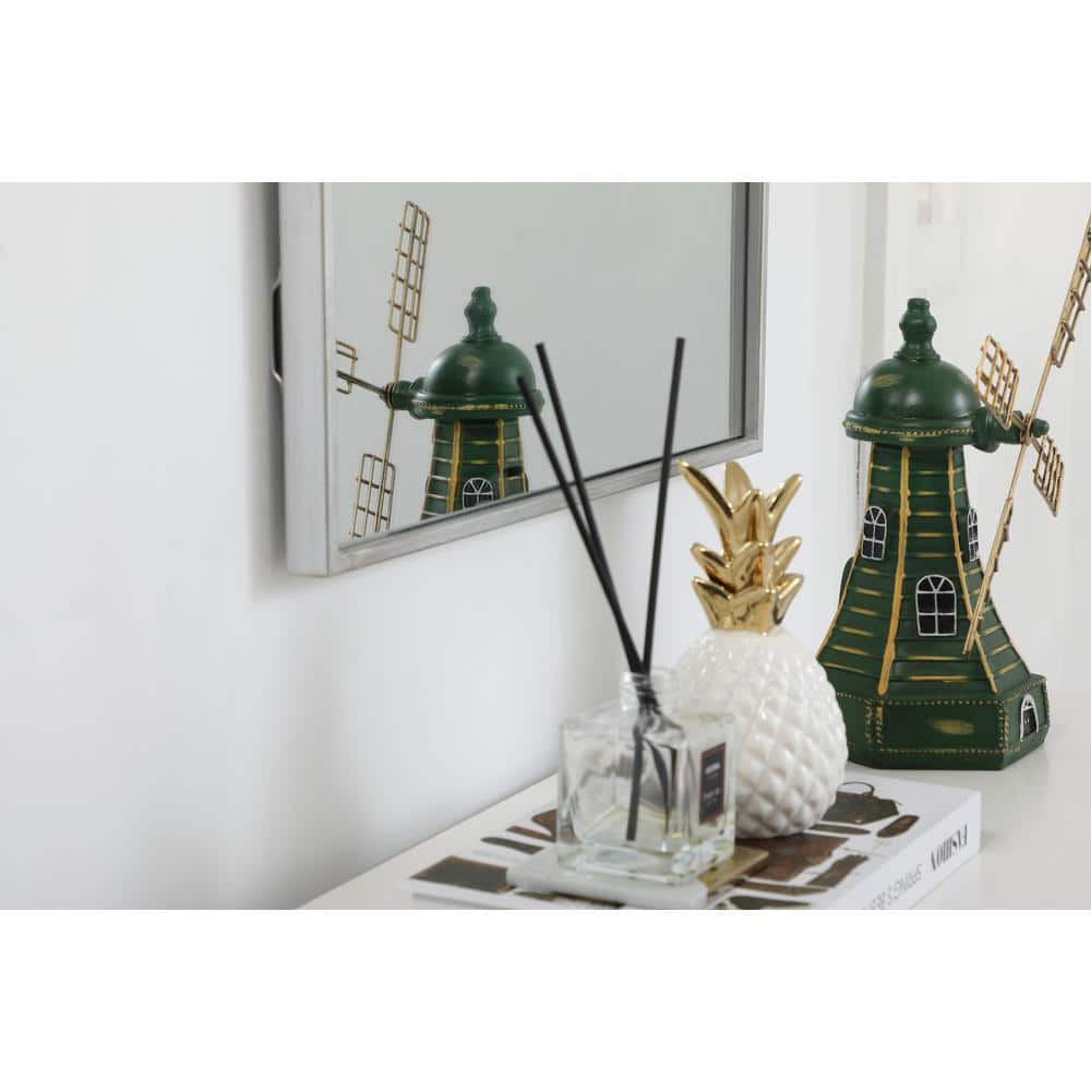 Timeless Home 20 in. W x 36 in. H x Contemporary Metal Framed Rectangle Silver Mirror