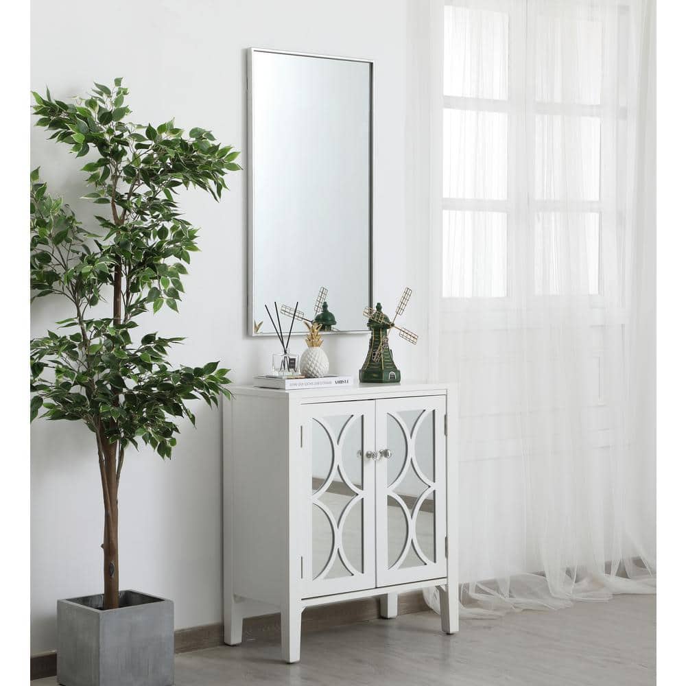 Timeless Home 20 in. W x 36 in. H x Contemporary Metal Framed Rectangle Silver Mirror