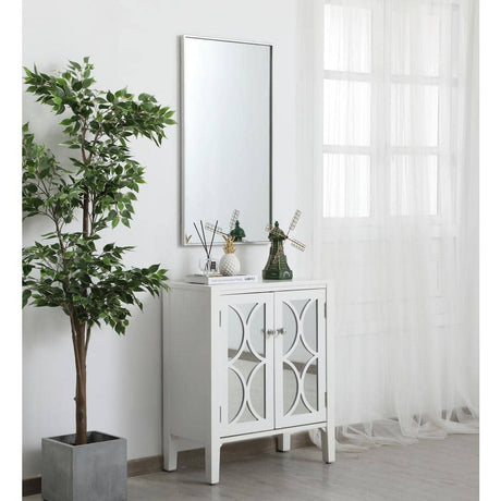 Timeless Home 20 in. W x 36 in. H x Contemporary Metal Framed Rectangle Silver Mirror