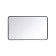 Timeless Home 24 in. W x 40 in. H x Modern Soft Corner Metal Rectangle Black Mirror