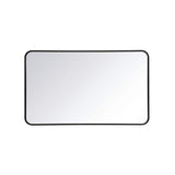 Timeless Home 24 in. W x 40 in. H x Modern Soft Corner Metal Rectangle Black Mirror