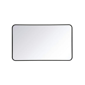 Timeless Home 24 in. W x 40 in. H x Modern Soft Corner Metal Rectangle Black Mirror