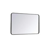 Timeless Home 24 in. W x 40 in. H x Modern Soft Corner Metal Rectangle Black Mirror